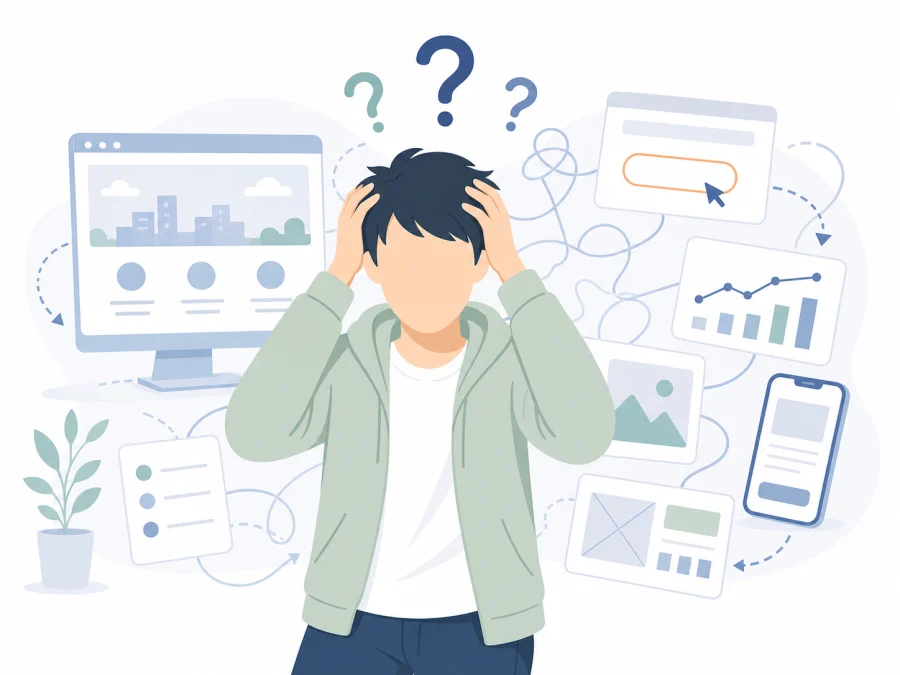何から直せばいいか迷っている人のイラスト